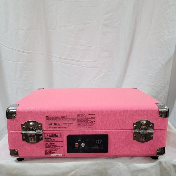 Victrola's pink black The Journey Suitcase Record Player UNTESTED NO RECORDS - Picture 4 of 14